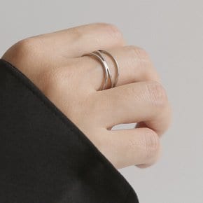 심플 모던 슬림 웨이브 라인 써지컬스틸 반지