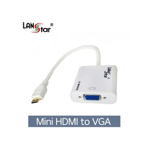 엠지솔루션 D[30133]Mini HDMI (C타입) TO VGA컨버터/영상/오디오지원 0.2M