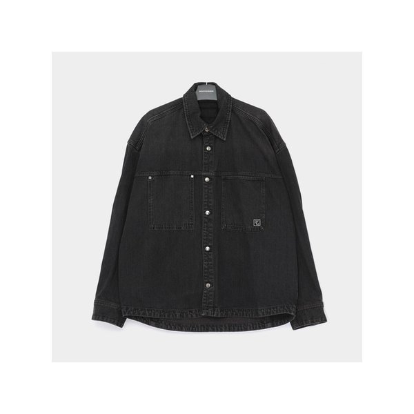 25FW 사각스틸로고 포켓 데님 남성 셔츠 W253SH23982B