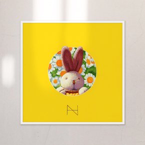 그림액자 It is spring(Rabbit,yellow wall,chamomile) , 송형노