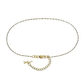 루메 옐로블랙 앵클리스 25cm, Lume Yellow&black Anklet 25cm, 14k yellow gold, black gold