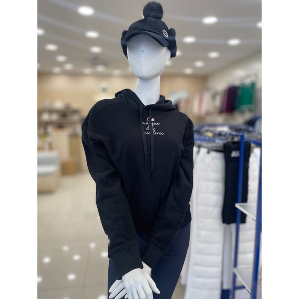 [여주점] 여성 솔리드 후드 플리스 티셔츠 GP422LRLO2 BLCK