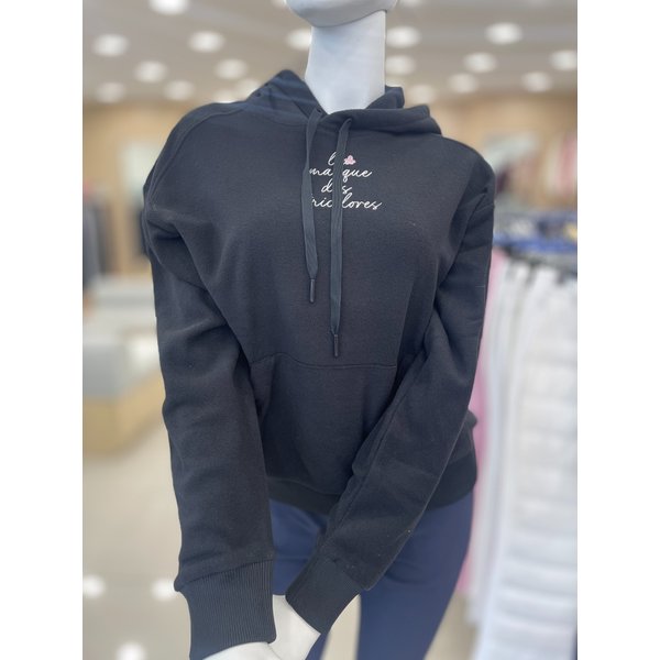 [여주점] 여성 솔리드 후드 플리스 티셔츠 GP422LRLO2 BLCK