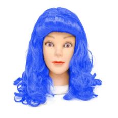 제이큐 파티가발 웨이브 블루 사진소품 분장가발 염색가발