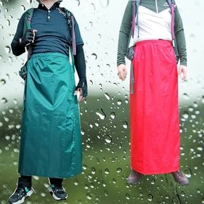고밀도 그린레드 등산치마우의 우비+보관백 비치마