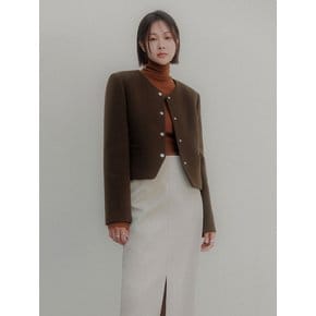 WOOL 스냅 크롭 자켓(네이비)