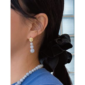블루레이스 아게이트 버블 이어링 Bluelace agate bubble earrings