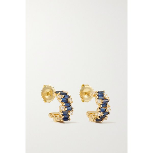 18-karat Gold, Sapphire And Diamond Hoop Earrings 골드