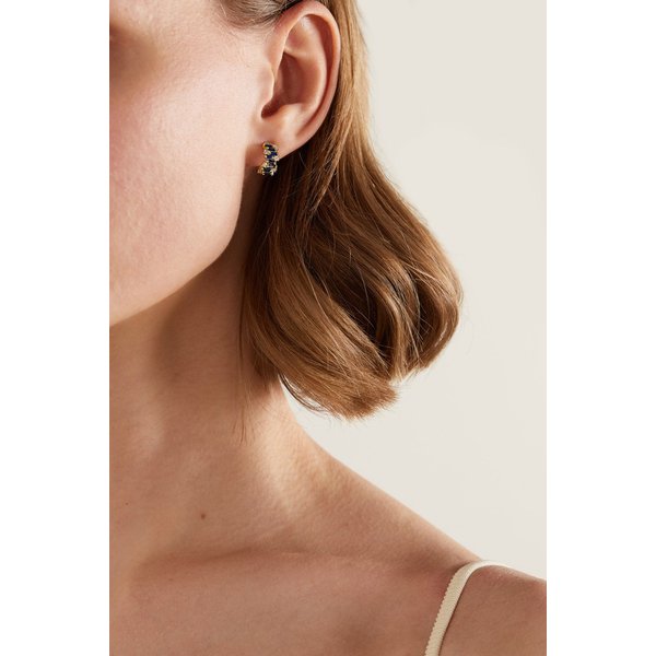 18-karat Gold, Sapphire And Diamond Hoop Earrings 골드
