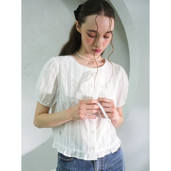 Melissa Punching Ribbon Blouse - 2COL