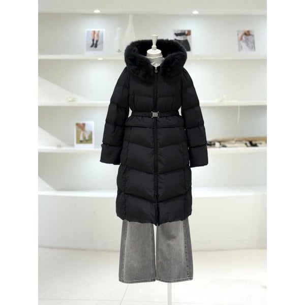 [여주점] 여성 폭스퍼 벨티드 롱 구스다운 점퍼 (L254PSG049)