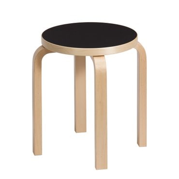 Artec 아르텍 스툴 E60 - BLACK LINOLEUM SEAT & BIRCH LEGS