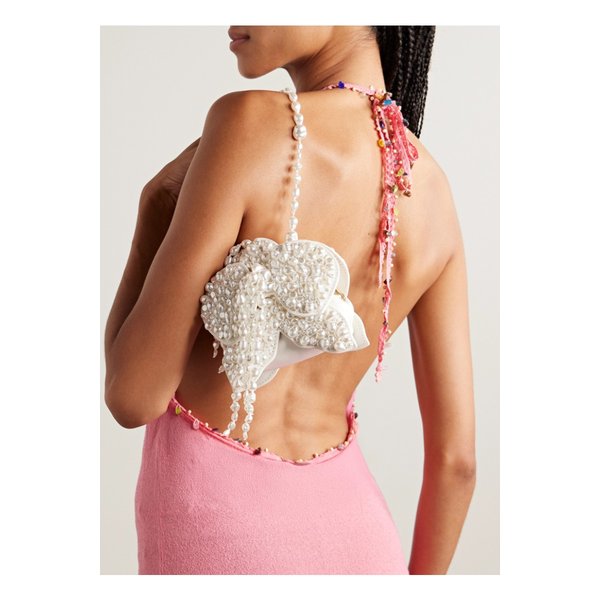 줄리아 인조 진주 장식 가죽 숄더 백 아이보리 46376663162936951