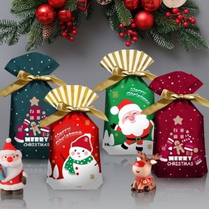 바보사랑 크리스마스 리본 선물 포장지 4장 기프트백 단체선물