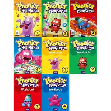와우북 Phonics Monster SB 1 4 + WB 1 4 세트  전8권 _P376850534