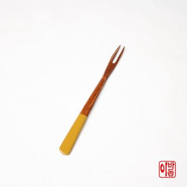 이바돔 국내산 천연 옻칠 나무 칼라 포크 생칠  (노랑)