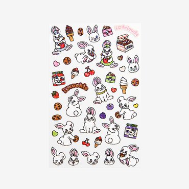 데일리라이크 라인 홀로그램 스티커 - 14 Cookie bunny