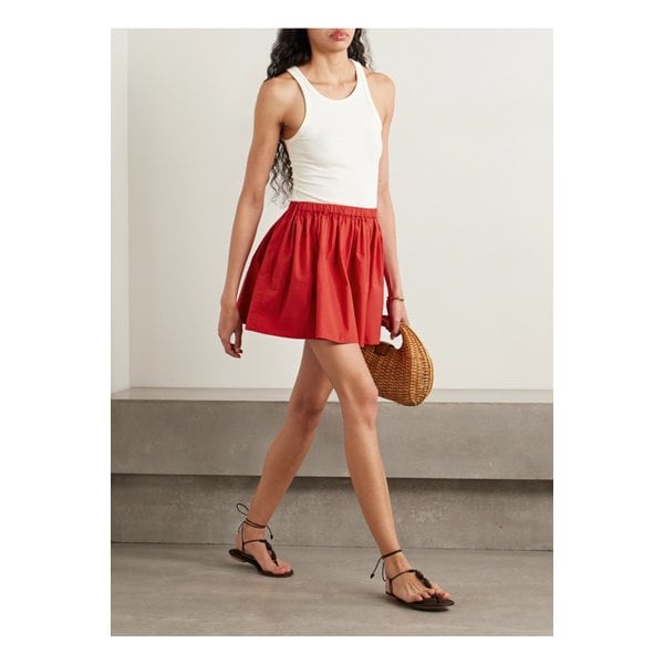 수지 콘디 푸스타 코튼 포플린 미니 스커트 레드 1647597358994215