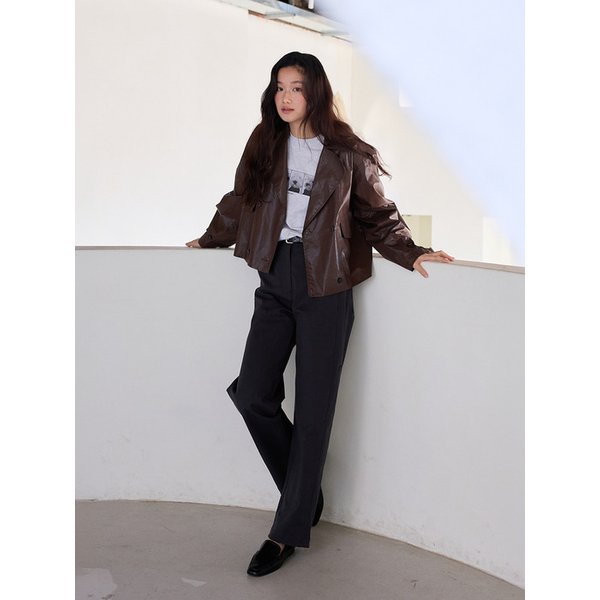 Cotton Welt-Pocket Pants (Charcoal)