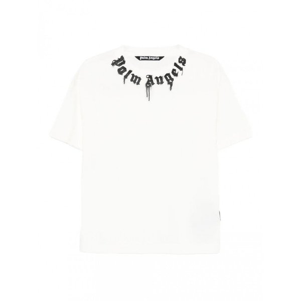 남성 티셔츠 넥 로고 REG 오프 화이트 블랙 PMAA109F25JER009 03 547937