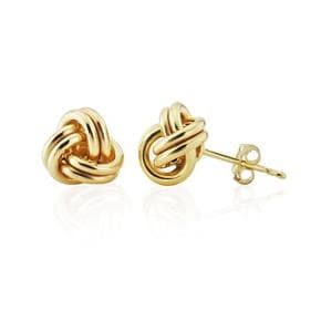 아우리 주얼리 이어링 E1038 Onslow Yellow Gold Vermeil Double Knot Stud Earrings