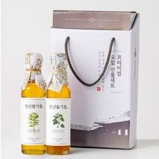 [전라도 청년]통참깨 100% 청년참기름 180ml+청년들기름 180ml 선물세트(선물박스)