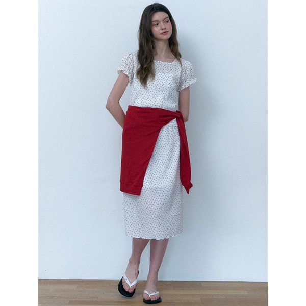 Morocco Flower Banding Long Skirt_Cream