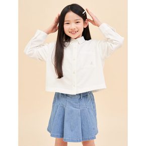 *시즌오프30%*[BEANPOLE KIDS] 여아 시어서커 크롭 셔츠  화이트 (BI4364G011)