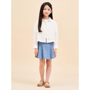 *시즌오프30%*[BEANPOLE KIDS] 여아 시어서커 크롭 셔츠  화이트 (BI4364G011)