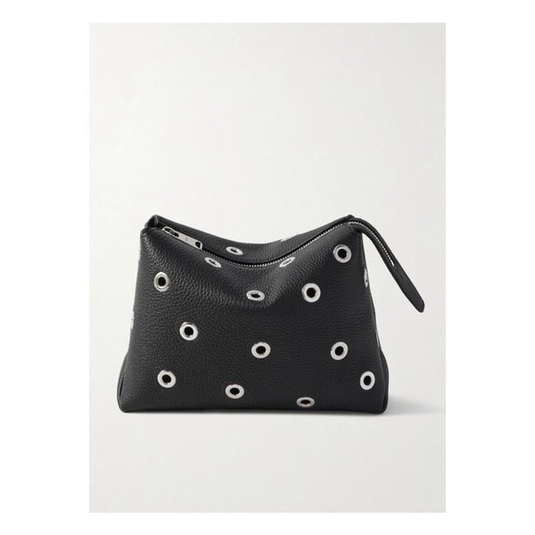 케이트 리나 아일렛 장식 텍스처 가죽 파우치 블랙 46376663162865109