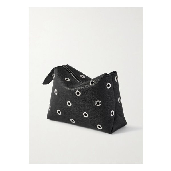 케이트 리나 아일렛 장식 텍스처 가죽 파우치 블랙 46376663162865109