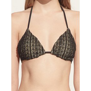 Emelia Black Lace Triangle Bikini Top