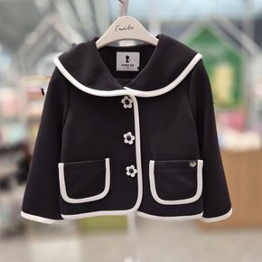 블랙 화이트 배색 자켓 Q61DAK030