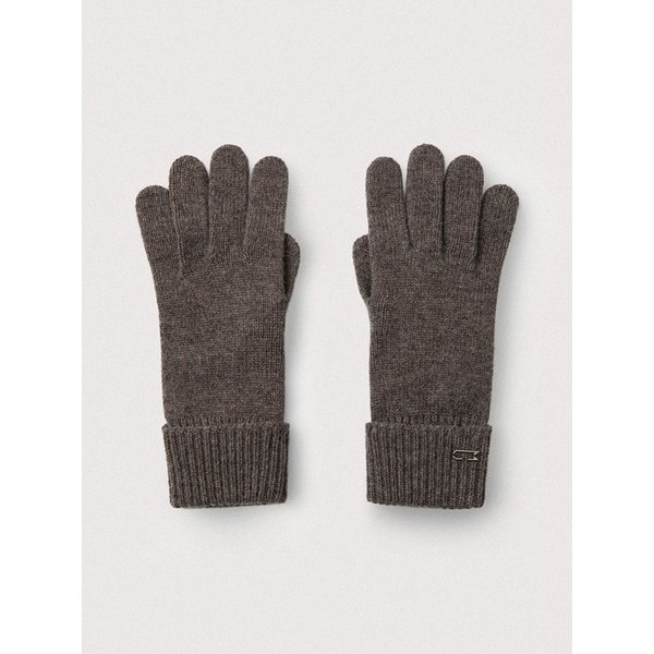 Wool cashmere ribbed gloves_Mossy wood