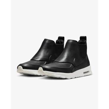 나이키 4483150 Nike Air Max Thea Mid 859550-001 Womens Black Sail Leather Chelsea Boots LUV1