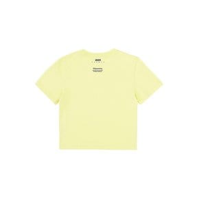Mirror Typography Graphic Cropped T-Shirt (Yellow)