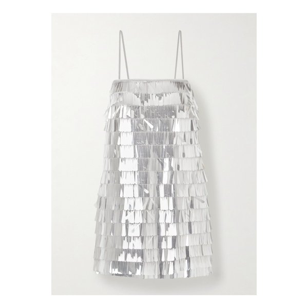 레트로페테 아말리 파이에트 장식 튤 미니 드레스 실버 46376663162884709