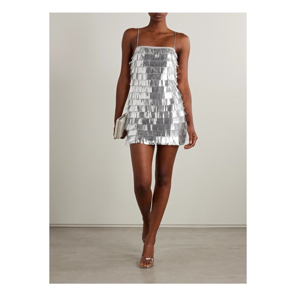 레트로페테 아말리 파이에트 장식 튤 미니 드레스 실버 46376663162884709