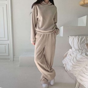 란모르 루즈핏 기모 후드 팬츠 세트