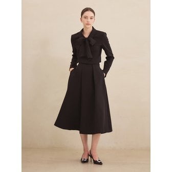 그레이스유 [SET] Lucy Tie Jacket + Lucy Long Skirt (Black)