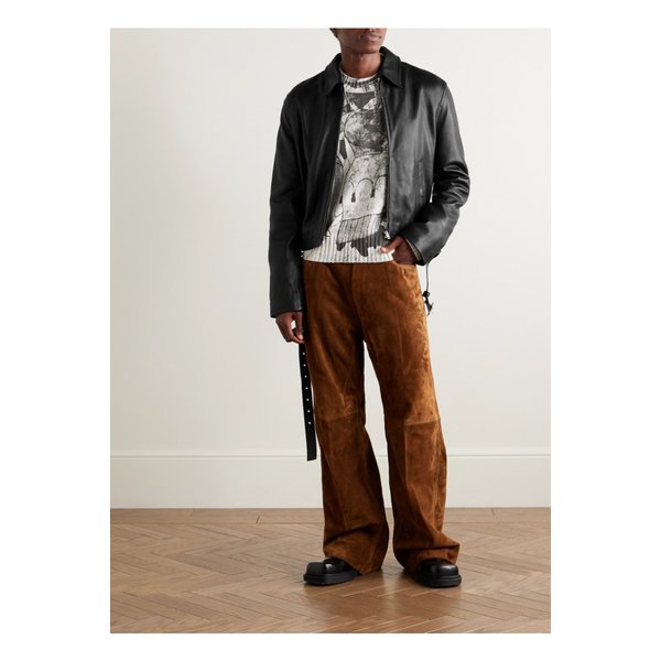 라스카리 슬림핏 벨티드 가죽 재킷 46376663162902819