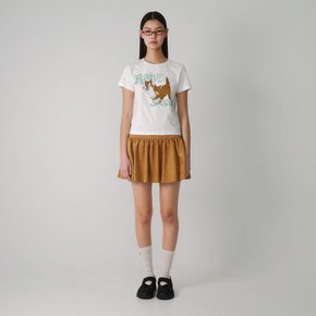 Suede Flare Skirt in Camel VW4SS123-92