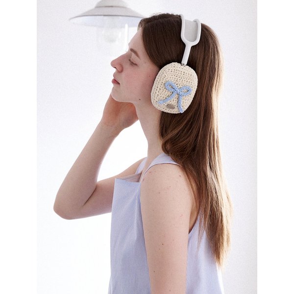 No.200 / Ribbon Crochet AirPods Max Case Cover _ Sky