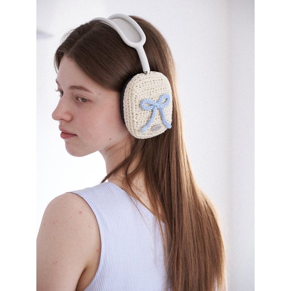 No.200 / Ribbon Crochet AirPods Max Case Cover _ Sky