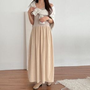 골덴 레이어드 민소매 롱원피스 빅사이즈 뷔스티에 오버핏 임부복 a67_P440294892