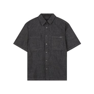 버커루 투포켓 M/L/BK톤 데님 반팔 셔츠(B252DS110P)