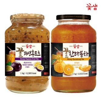  꽃샘 꿀패션후르츠차 1KG +꿀한라봉차 1KG (과일청)