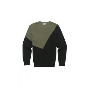 [시흥점] 캐시미어 블랜드 컬러배색 라운드넥 스웨터 (ZRC4ER1102)