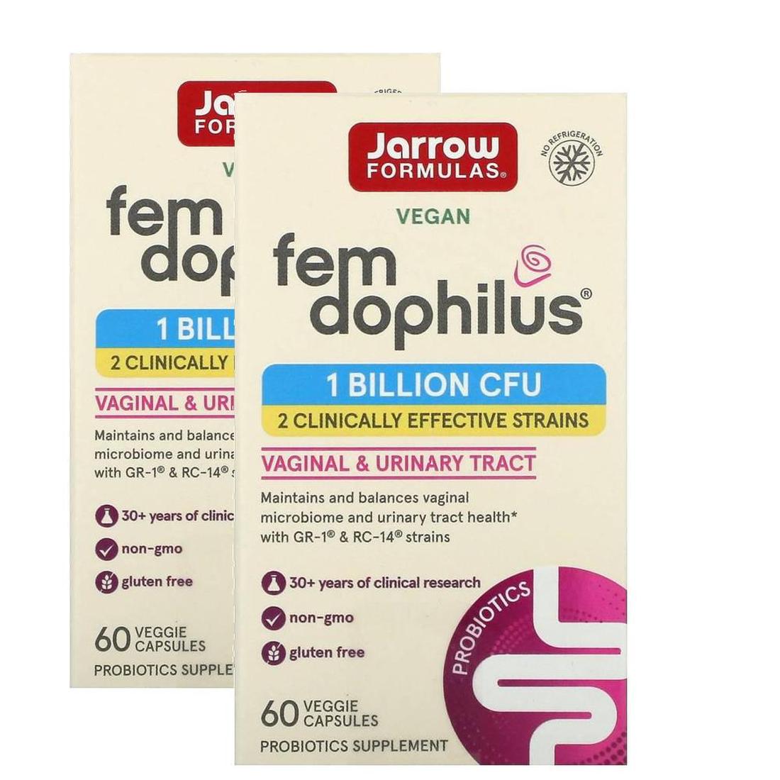 해외직구]자로우 펨 도필러스 프로바이오틱스 유산균 10억 60베지캡 2팩/ Jarrow Fem-Dophilus Probiotic,  신세계적 쇼핑포털 Ssg.Com