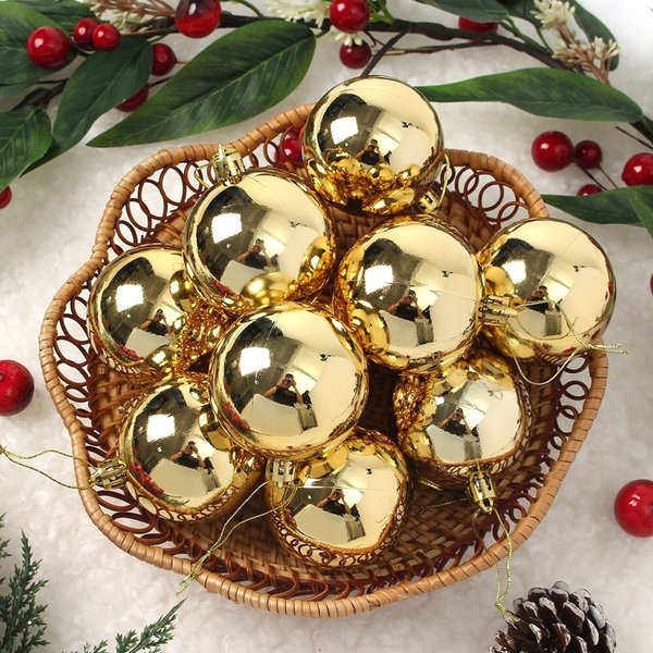 골드 유광볼 12p세트(6cm) 트리 장식구슬